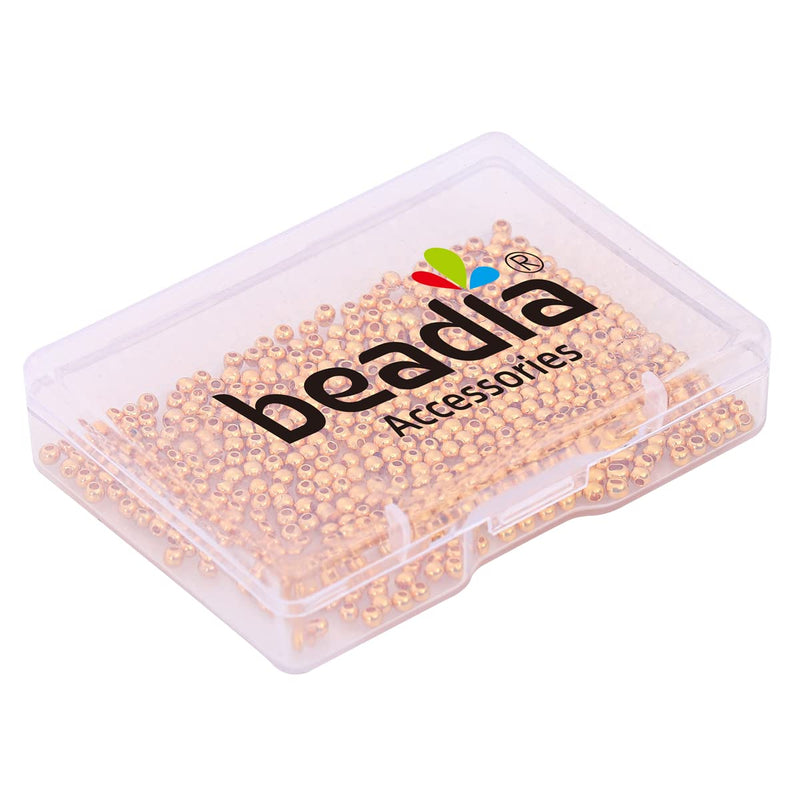 BEADIA 18K Gold Plated Round Spacer Beads 2.5mm 500pcs for Jewelry Making Findings - NewNest Australia
