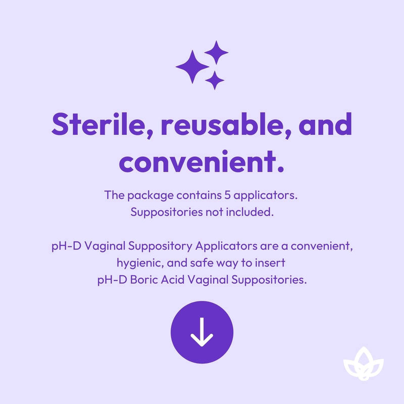 pH-D Feminine Health Support Vaginal Suppository Applicators, Ideal for Boric Acid Suppositories, Reusable, Fits Most Vaginal Suppositories, Made in The USA, 5 Count - NewNest Australia