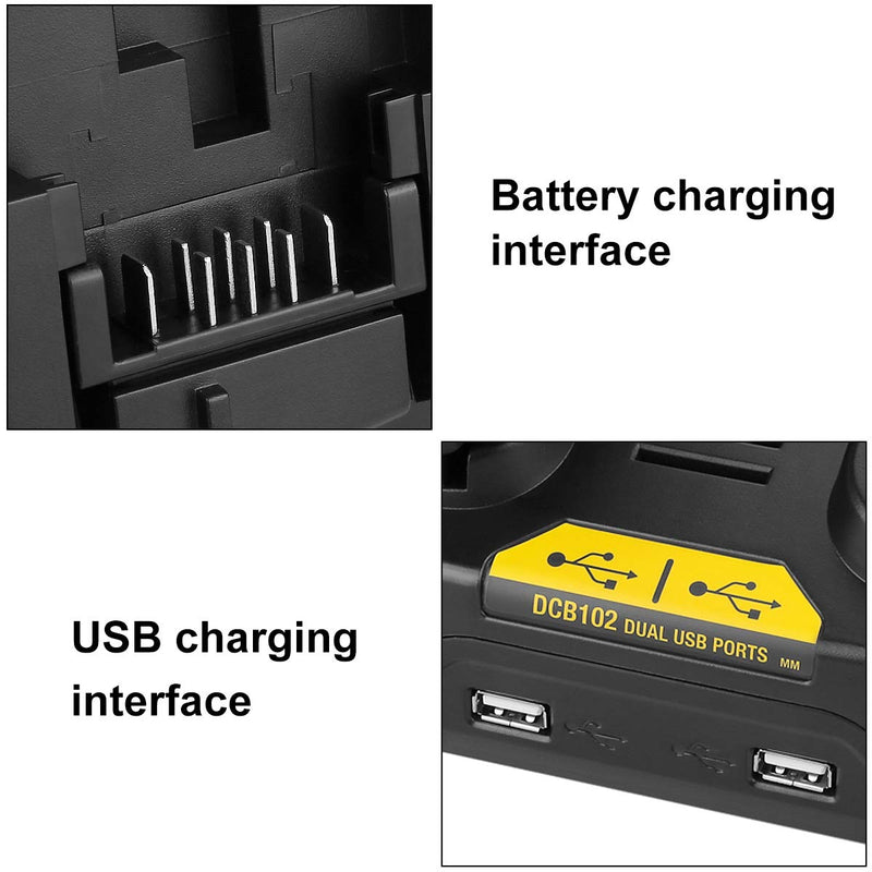 Powilling DCB102BP Replacement Charger for DeWalt DCB102BP 20-volt MAX Jobsite Charging Station - NewNest Australia