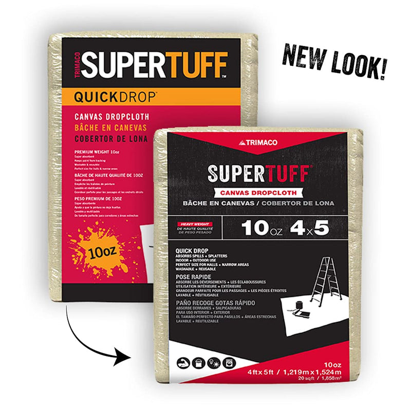 Trimaco SuperTuff 10 oz thick Heavyweight Canvas Drop Cloth, 4-feet x 5-feet - NewNest Australia