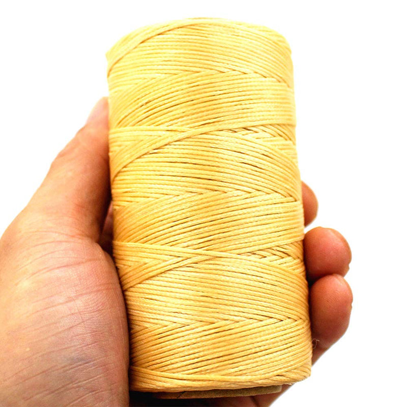 Colorful 284Yards Leather Sewing Waxed Thread-Practical Long Stitching Thread for Leather Craft DIY/Bookbinding/Shoe Repairing/Leather Projects Apricot - NewNest Australia