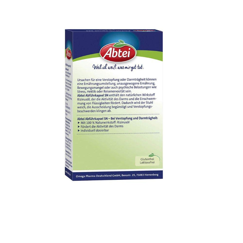 Abtei Laxative Capsules - Activates The Intestinal Constipation And Intestinal Insertia - Naturally Effective With Vegetable Castor Oil - 1 X 40 Soft Capsules | 40 Pieces (1 Pack - NewNest Australia