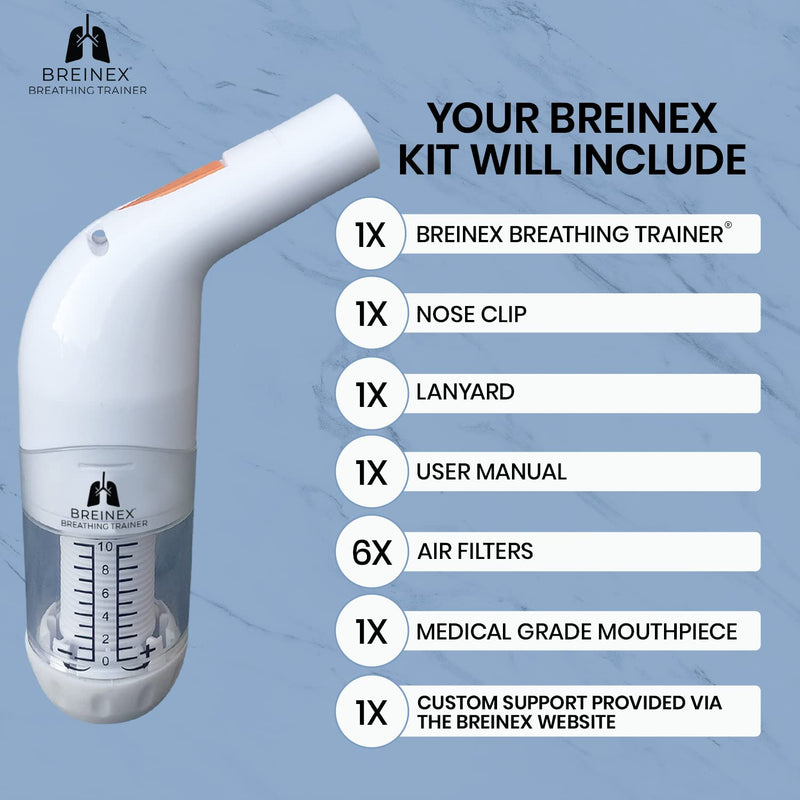 BREINEX® Breathing Trainer OPEP Exercise Device | Improve & Train Lung Endurance & Unblocks Airways | Naturally Clear Mucus from Airways & Improve Lung Capacity (Medium Resistance | BREINEX Plus) Medium Resistance - NewNest Australia