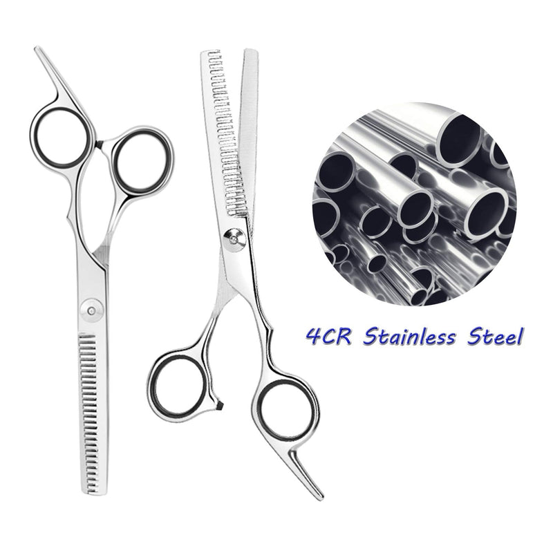 ESSOY professional thinning scissors, hair scissors (6.7 inches), stainless steel haircut scissors for the salon at home, hairdressing scissors for women, men, children, silver - NewNest Australia