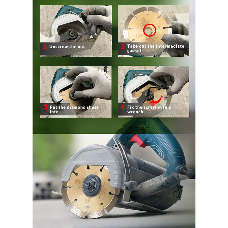 WHIRLWIND USA LSS 4 Inch Diamond Saw Blade,Dry or Wet Cutting Saw Blades for Sharp Cutting Concrete Stone Brick Masonry,Broadened Cutter Head 4" - NewNest Australia