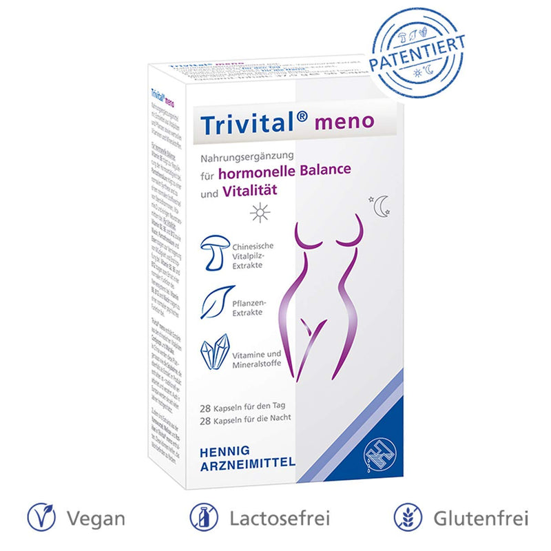 TRIVITAL meno: For hormonal balance and vitality, vegan, lactose-free, gluten-free, 56 capsules 56 pieces (pack of 1) - NewNest Australia