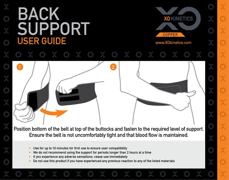 XO Kinetics - Premium Back Support Belt, Lower Back Brace - Best for Sport or Work related low back pain - Comfortable Adjustable Lightweight design suitable for Men & Women. 42 - 50 inch - NewNest Australia