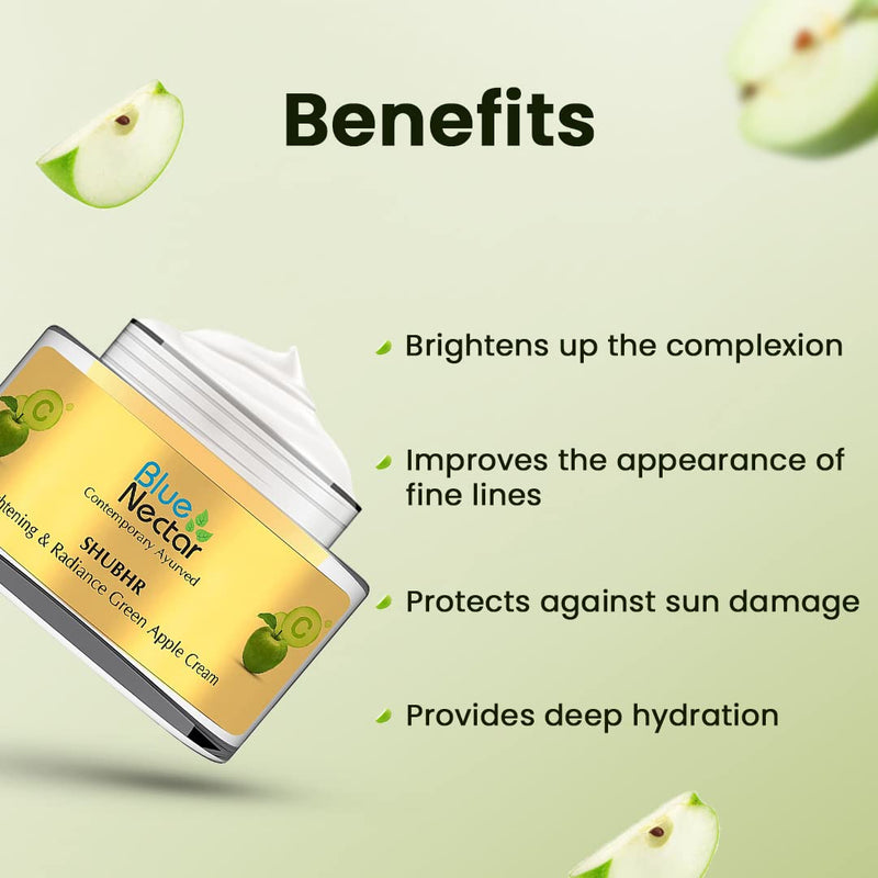Blue Nectar Natural Vitamin C Face Cream for Men with Ayurvedic Herbs -Green Apple, Aloe Vera & Turmeric for Brightening and Radiance Glow Skin(50 g) - NewNest Australia