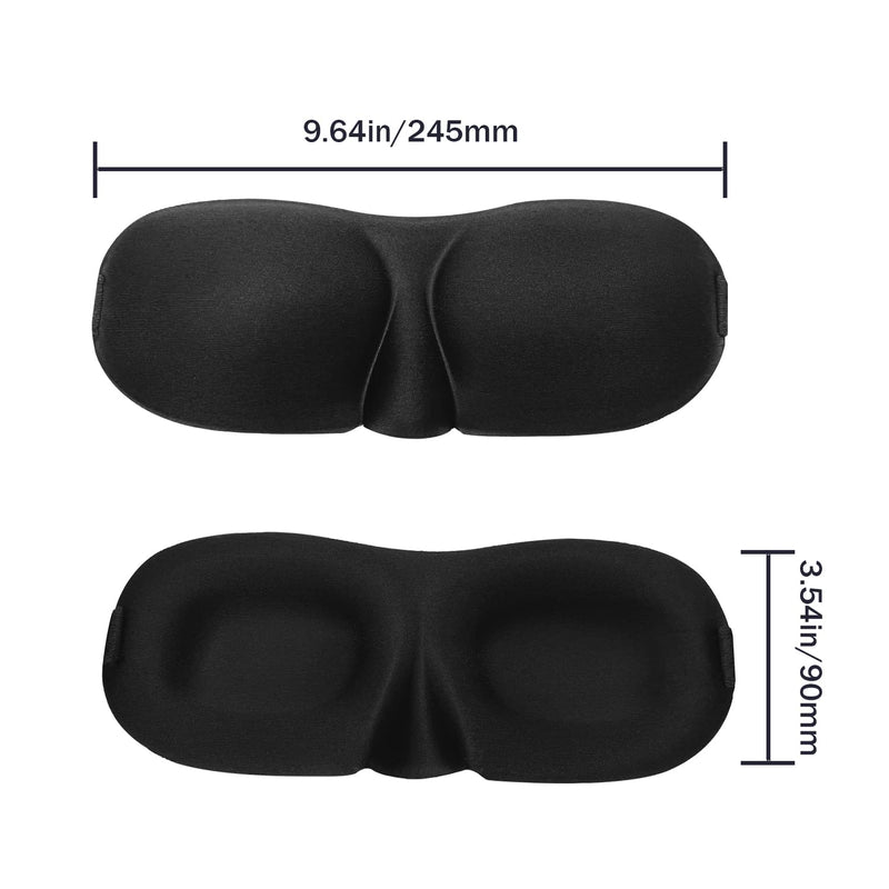 GWAWG 2 Pack Sleep Eye Mask Shade Cover 100% Blackout Sleep & Eye Mask Eye Masks for Sleeping Sleep Masks for Men & Women Suitable for Lunch Break Trave Camping Usage (Black 2pack) Black 2pack - NewNest Australia