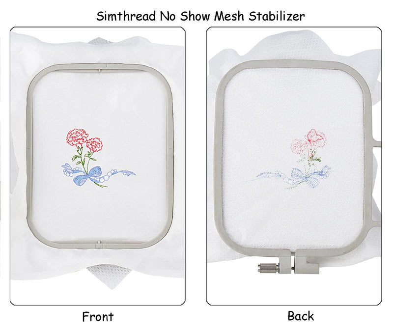 Simthread No Show Mesh (Invisible) Cut Away Embroidery Stabilizer Backing Interlining - Weight 1.9 Ounces 8" x 8" 100pcs/pack - Precut Sheets for 4x4 and 6x6 Machine Embroidery Hoops 8"x8" 100pcs - NewNest Australia