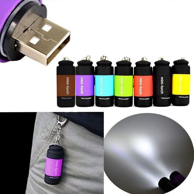 Mini Keychain Flashlight, 50 Lumen USB Rechargeable Small Pocket LED Torch Flashlight (7 pack) 7pcs #B12 - NewNest Australia