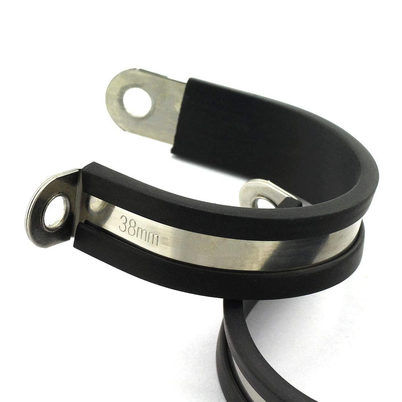 HJ Garden 6pcs 1-1/2 inch Rubber Cushioned Cable Clamp 304 Stainless Steel Hose Clamp/Metal Clamp/Tube Holder Fastener for Tube/Pipe or Wire Cord Installation 6 - NewNest Australia