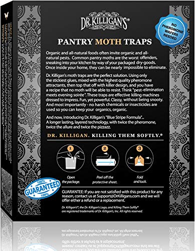 NewNest Australia - Dr. Killigan's Premium Pantry Moth Traps with Pheromones Prime | Safe, Non-Toxic with No Insecticides | Sticky Glue Trap for Food and Cupboard Moths in Your Kitchen | Organic (6, Black) 6 