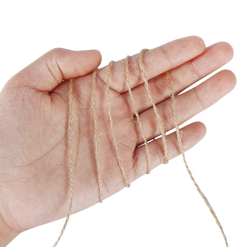 Tenn Well Natural Jute Twine, 656 Feet 2Ply Brown Twine String for Crafts, Gift Wrapping, Packing, Gardening and Wedding Decoration (2PCS X 328 Feet) 2PCS/656Feet(328FT/PC) - NewNest Australia