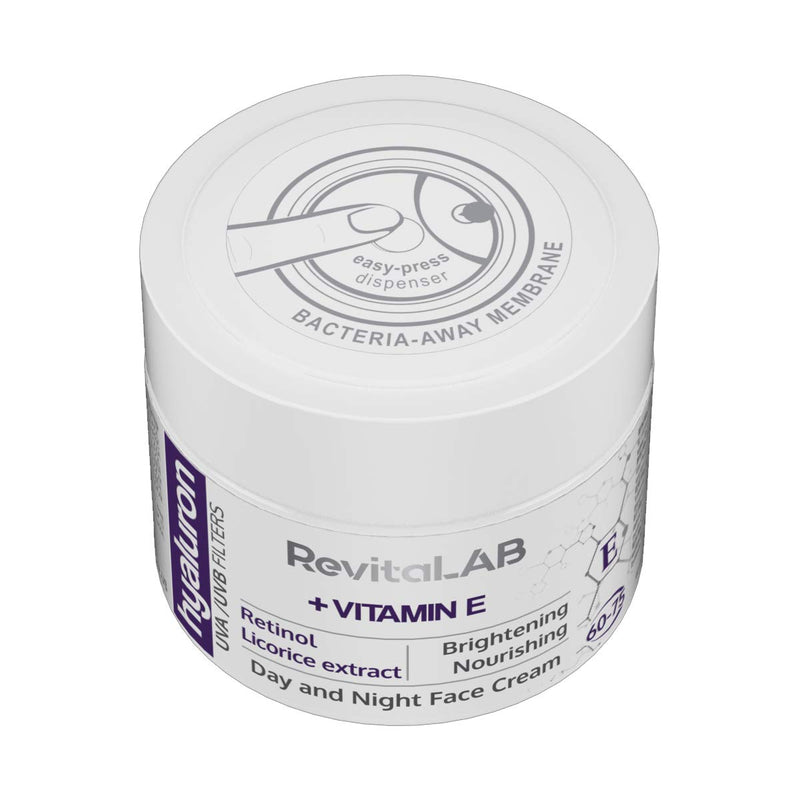 RevitaLAB Day and Night Collagen Anti-Ageing Moisturiser, Enriched with Hyaluronic Acid, Matrixyl® 3000, Hemp Seed Oil and a UVA/UVB Filter, for Ages 60 - 75, 50 ml (Multipack) 2 x 50ml - NewNest Australia