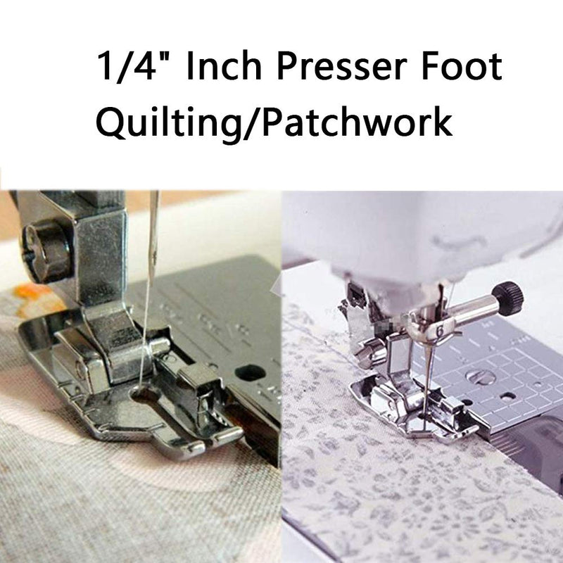 1/4 inch Presser Foot Quilting Patchwork Foot with Edge Guide, 1/4 Inch Clear View Quilting Presser Foot, Fit for Singer Brother Babylock Janome Simplicity Low Shank Sewing Machine（2pcs） 2pcs - NewNest Australia
