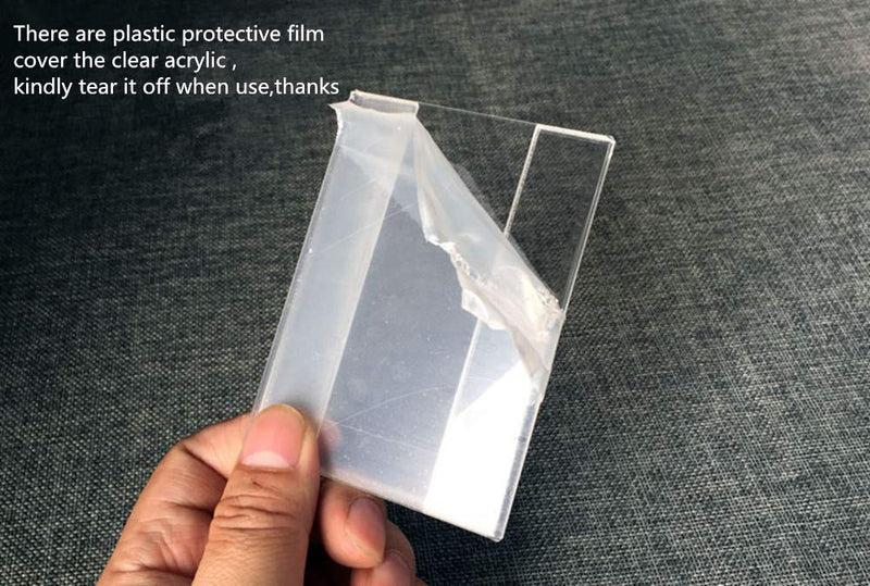 20PCS Wall Mount Acrylic Price Label Holder, Acrylic Sign Holder Counter Top Stand Display with Adhesive Tape Stick (Paper Size 1.18x2.36 inch) 1.18x2.36 Inches - NewNest Australia