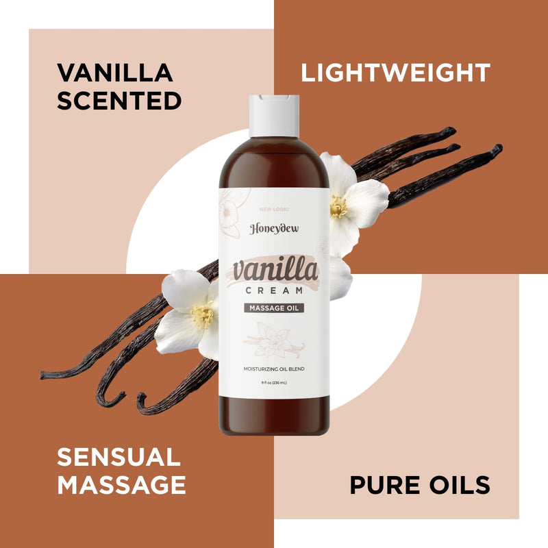Tranquil Full Body Massage Oil - Highly Absorbent Vanilla Body Oil for Men and Women with Natural Sweet Almond Oil - Relaxing Massage Oil for Massage Therapy with Moisturizing Jojoba and Coconut Oil - NewNest Australia