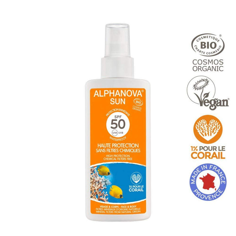 Alphanova Sun, Organic Sunscreen With SPF 50, For Face and Body Immediate Protection, Waterproof, 125ml - NewNest Australia