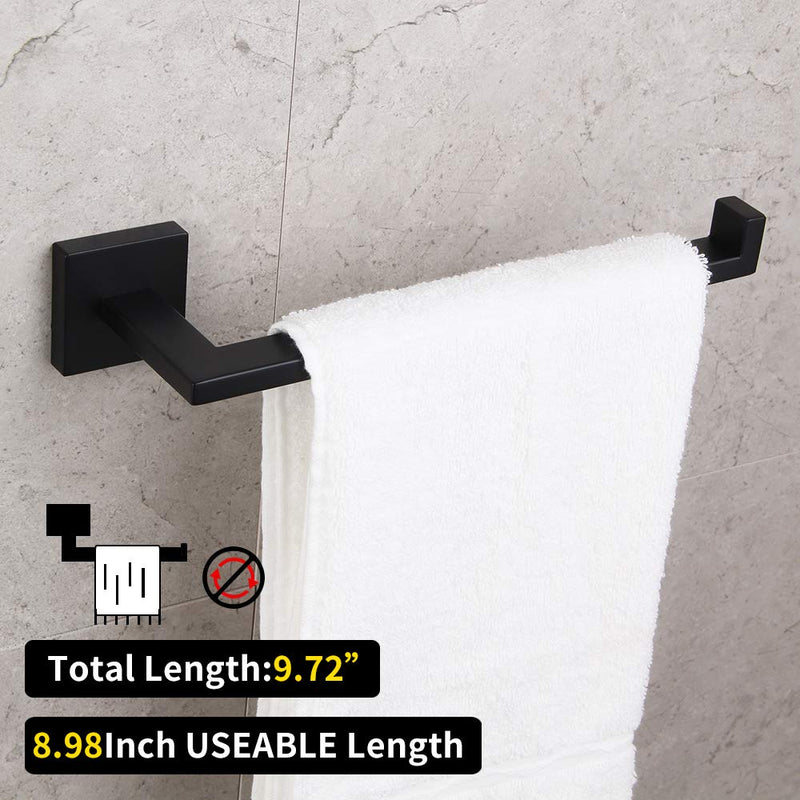 GERZWY Modern Black Towel Holder SUS304 Stainless Steel Towel Hanger Towel Ring for Bathroom Lavatory Wall Mount Contemporary Style IG1806-BK - NewNest Australia