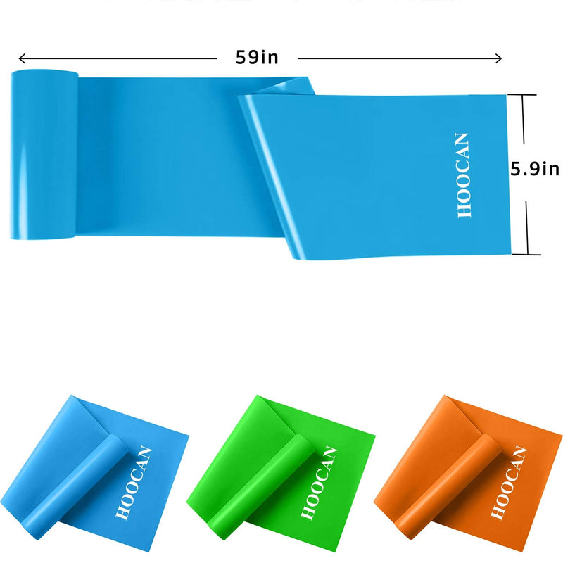 Hoocan Resistance Bands Elastic Exercise Bands Set for Recovery, Physical Therapy, Yoga, Pilates, Rehab,Fitness,Strength Training Orange Green Blue - NewNest Australia