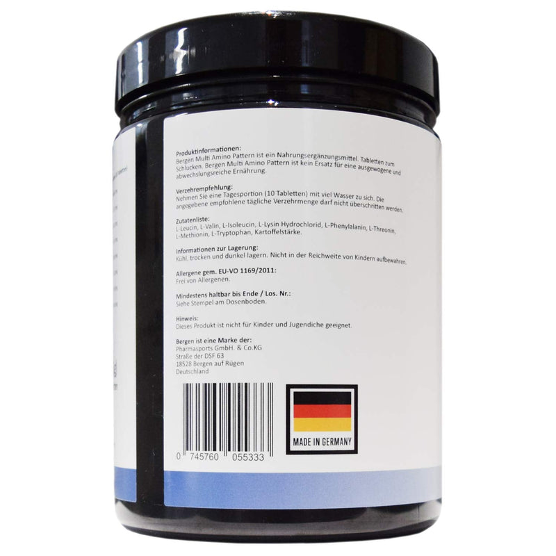 Multi Amino-Eaa 8 Pattern - 500 Tablets With 1000 Mg Each - Master Amino Protein Formula With 8 Essential Amino Acids From Legumes - Bcaa - High Dose - Vegan - Laboratory Tested - NewNest Australia