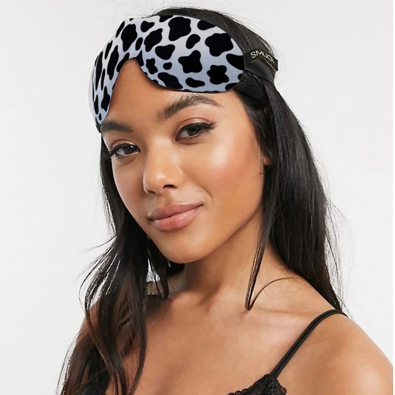 SMUG 100% Blackout Sleep & Eye Mask | Eyelash Extension Friendly | Eye Masks for Sleeping | Sleep Masks for Women & Men | Straps for Dream Comfort & Adjustability | Cow - NewNest Australia