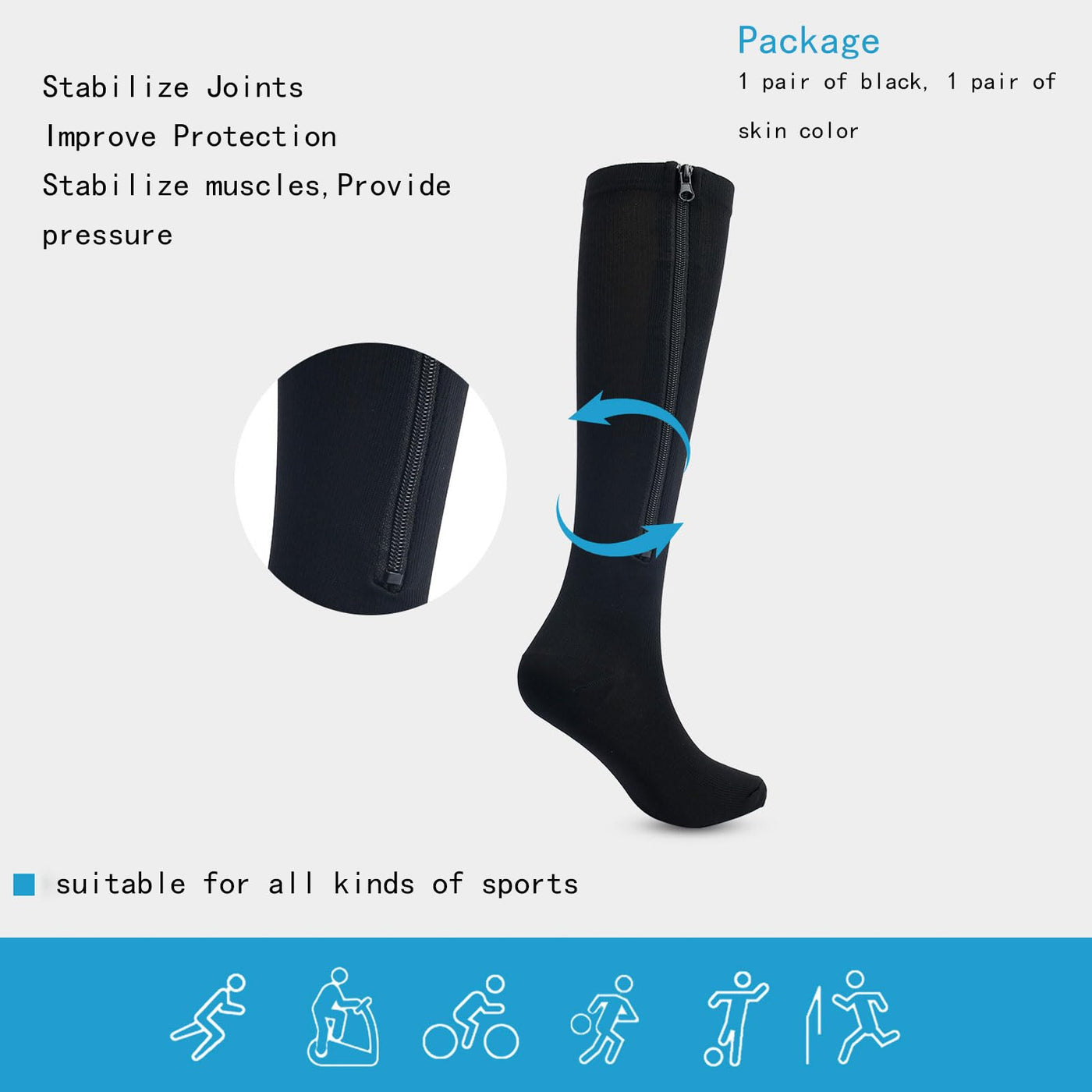 The Zippered Compression Socks