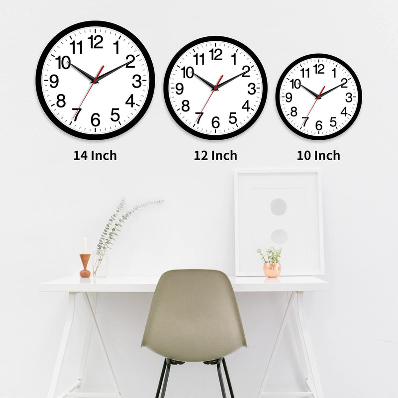 Rohioue Wall Clock, Modern 10 Inch Battery Operated Wall Clocks, Silent Non Ticking Small Analog Clock, for Bedroom, Kitchen, Bathroom, Office, Home, Living Room (Black) - NewNest Australia