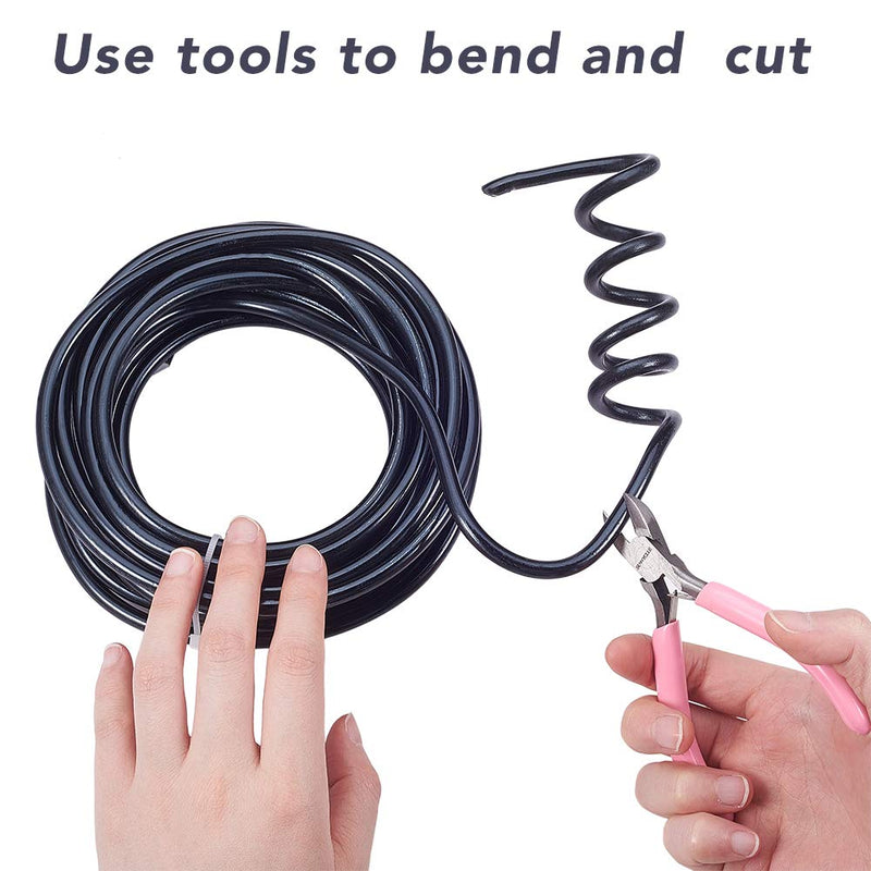BENECREAT 23 Feet 3 Gauge Aluminum Wire Bendable Metal Sculpting Wire for Bonsai Trees, Floral, Skeleton Making, Home Decors and Other Arts Crafts Making - Black Black (3 Gauge, 23 Feet) - NewNest Australia