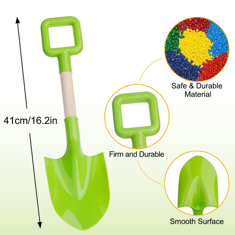 Jumbo Beach Shovels, 16 Inch Sand Shovels for Kids,Beach Shovels for Kids Heavy Duty,Shovel Beach Long Handled ,Sand Toy Shovel, Plastic Wooden Shovel for Shoveling Sand Snow for Kids 3 Pack Blue - NewNest Australia