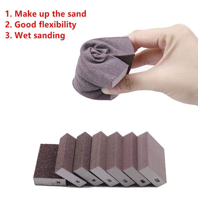 Liyafy 220 Grit Sponge Emery Cloth Sandpaper Blocks Buffing Diamond Polishing Pads Hand Sanding Tool 6pcs 220# - NewNest Australia