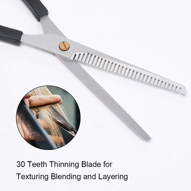Uraqt Hair Scissors Set, 2 Sharp Professional Scissors Sets, Light Single-Sided Thinner, Sharp Hairdressing Scissors, Hair Cutting Scissors, Comb, For Women, Men, Children, Pets, Black - NewNest Australia
