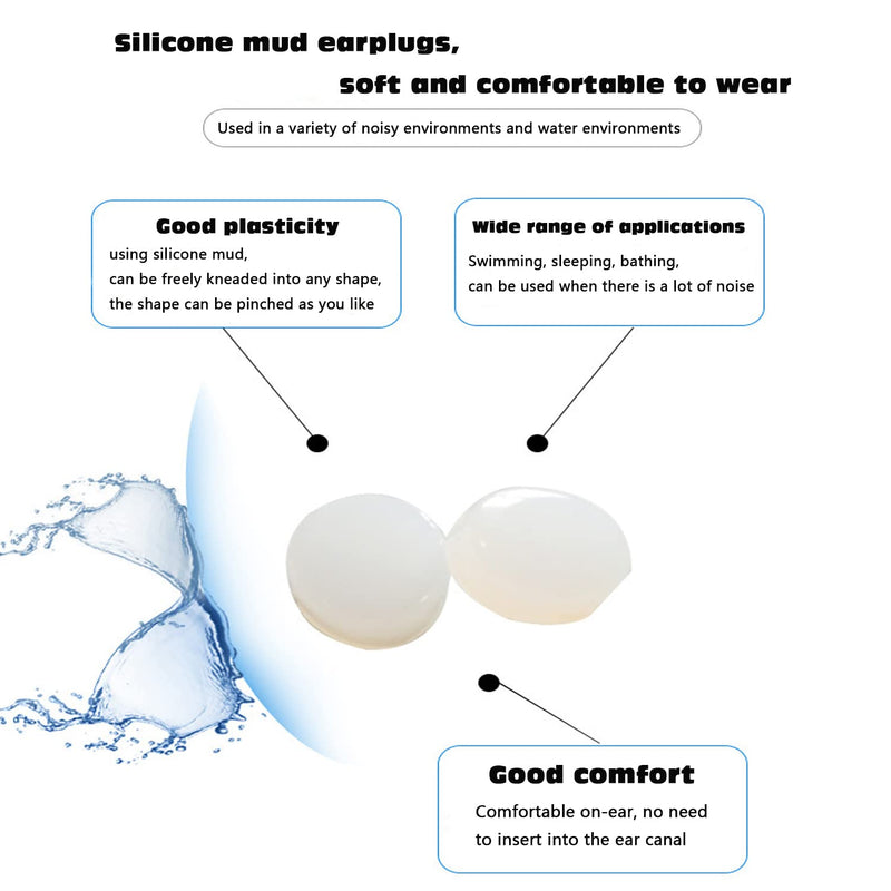 8 Pairs Silicone Mud Earplugs, Soft And Comfortable, Reusable And Squeezing, Waterproof, Silicone Ear Plugs With Noise Cancellation, Suitable For Swimming, Running, Sleeping And Travel - NewNest Australia
