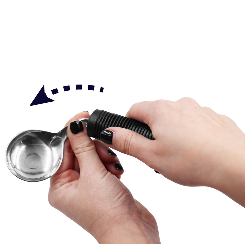 Kmina - Curved Spoon Seniors, Flexible Spoon For Disabled, Curved Cutlery For Seniors With Thick Handle, Ergonomic Cutlery For The Elderly, Curved Spoon For Adults - NewNest Australia