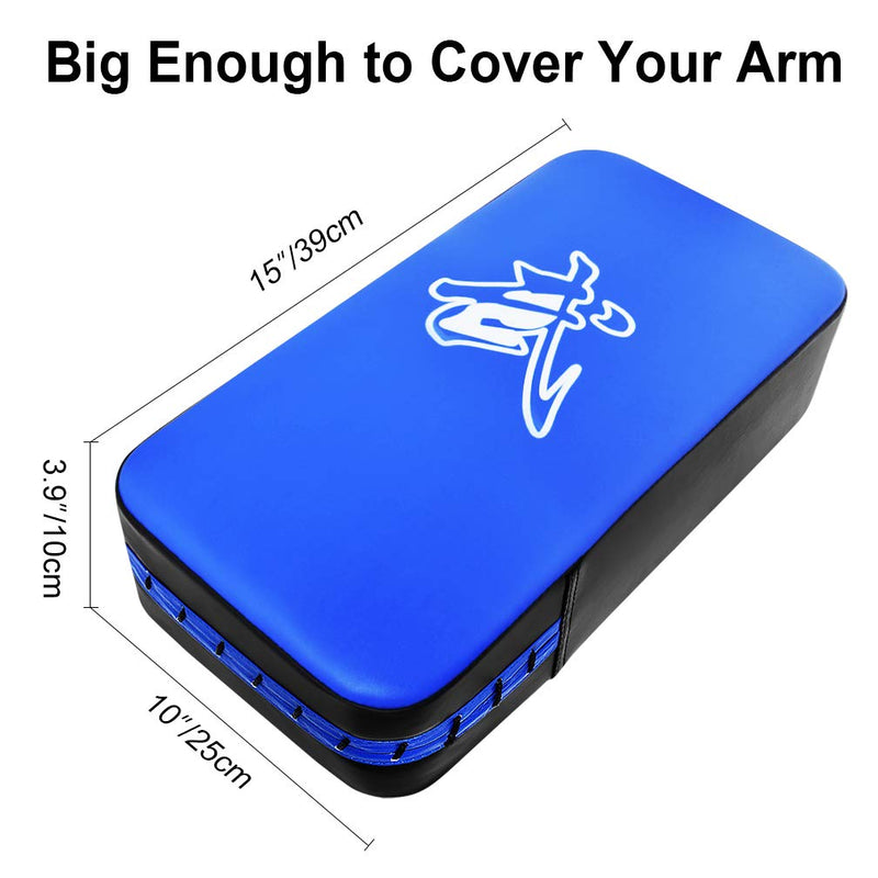 TLBTEK Taekwondo Kick Pad PU Muay Thai Pads MMA Karate Kick Pads Kickboxing Training Pads Martial Arts Punching Pads Leather Strike Curved Kicking Shield Blue - NewNest Australia