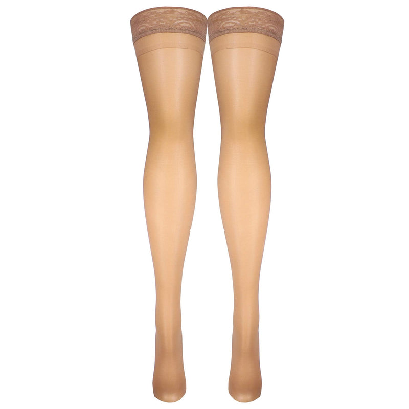 Truform Sheer Compression Stockings, 8-15 mmHg, Women's Thigh High Length, 20 Denier, Beige, Large Large (Pack of 1) - NewNest Australia