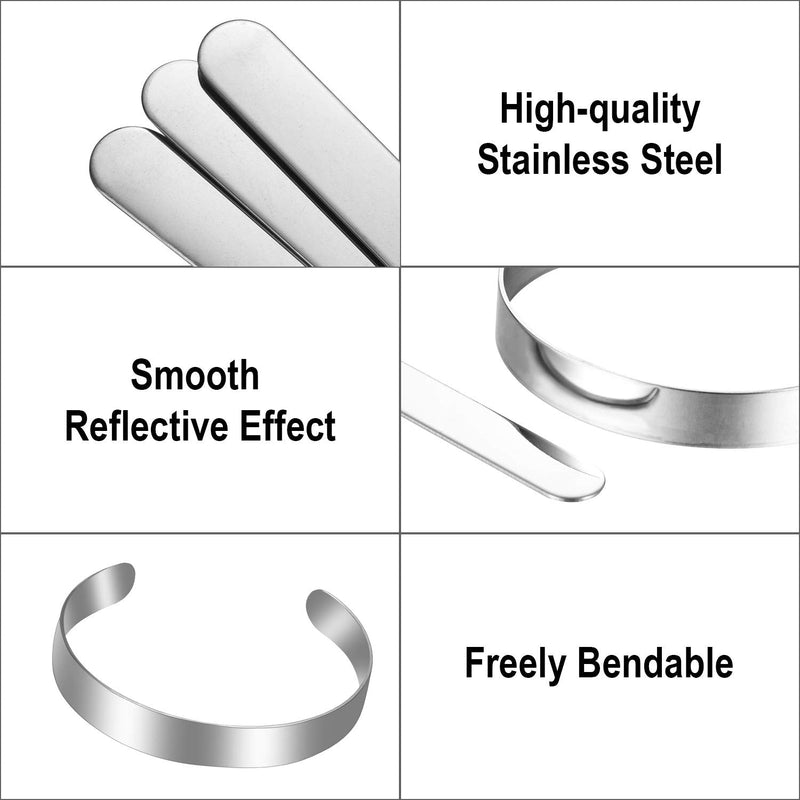Hicarer 18 Pieces Bracelet Blanks Stainless Steel Bangle Blanks DIY Cuff Bracelet Blanks for Making Presents Stamping Jewelry, 3/8 x 6 Inches - NewNest Australia