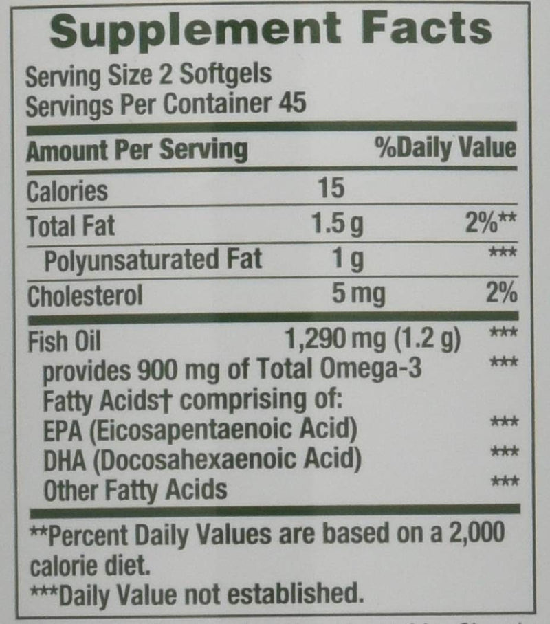 Fish Oil by Nature's Bounty, Dietary Supplement, Omega 3, Supports Heart Health, 1290 Mg, 90 Mini Odorless Softgels - NewNest Australia
