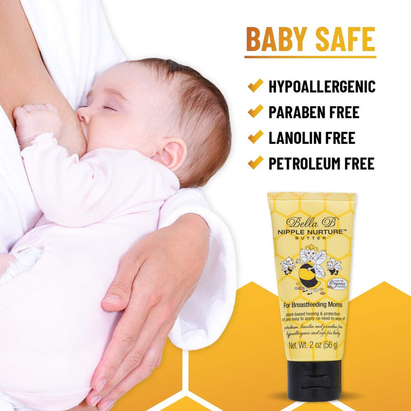 Bella B Nurturing Nipple Butter 2 oz - Organic Nipple Cream For Breastfeeding - Natural Nipplecreams For Breastfeeding - Breastfeeding Nipple Cream - Nipple Cream For Breastfeeding Organic 2 Ounce (Pack of 1) - NewNest Australia