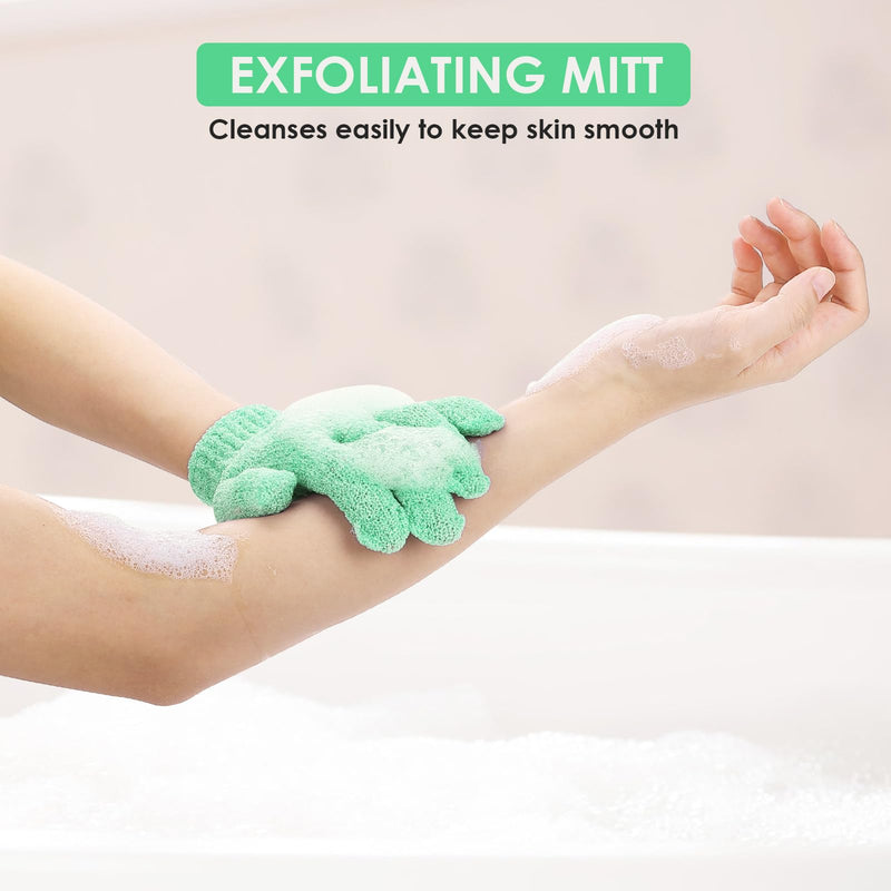 Sibba Peeling Gloves Exfoliating Gloves Massage Gloves Peeling Glove for Body Bath or Shower, Sauna Glove, Shower Sponge, Body Scrubbing Massage Reusable Scrubbing (Green) - NewNest Australia