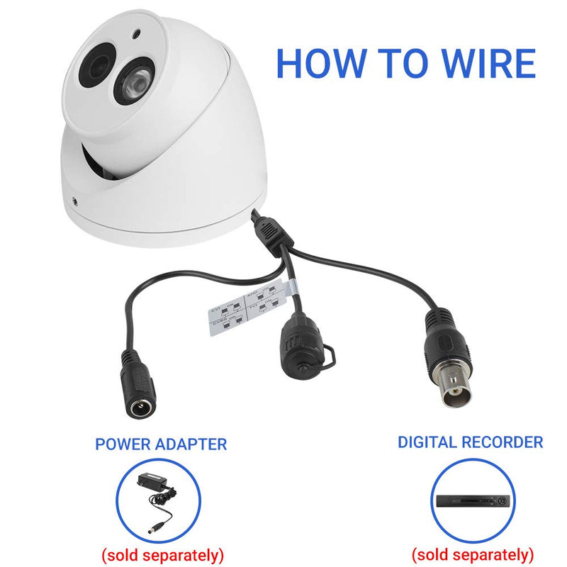 R-Tech 2MP 4-in-1 AHD/CVI/TVI/Analog Outdoor/Indoor Turret Dome Camera with Matrix IR Night Vision – 2.8mm Fixed Lens – White - NewNest Australia