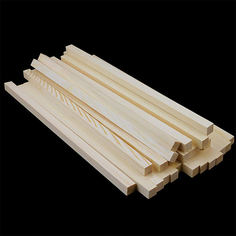 BILLIOTEAM 25 Pack Unfinished Wooden Square Dowel Rod,Hardwood Square Dowel Sticks for DIY Crafts Projects,Home Decor(1/2" x 12") - NewNest Australia
