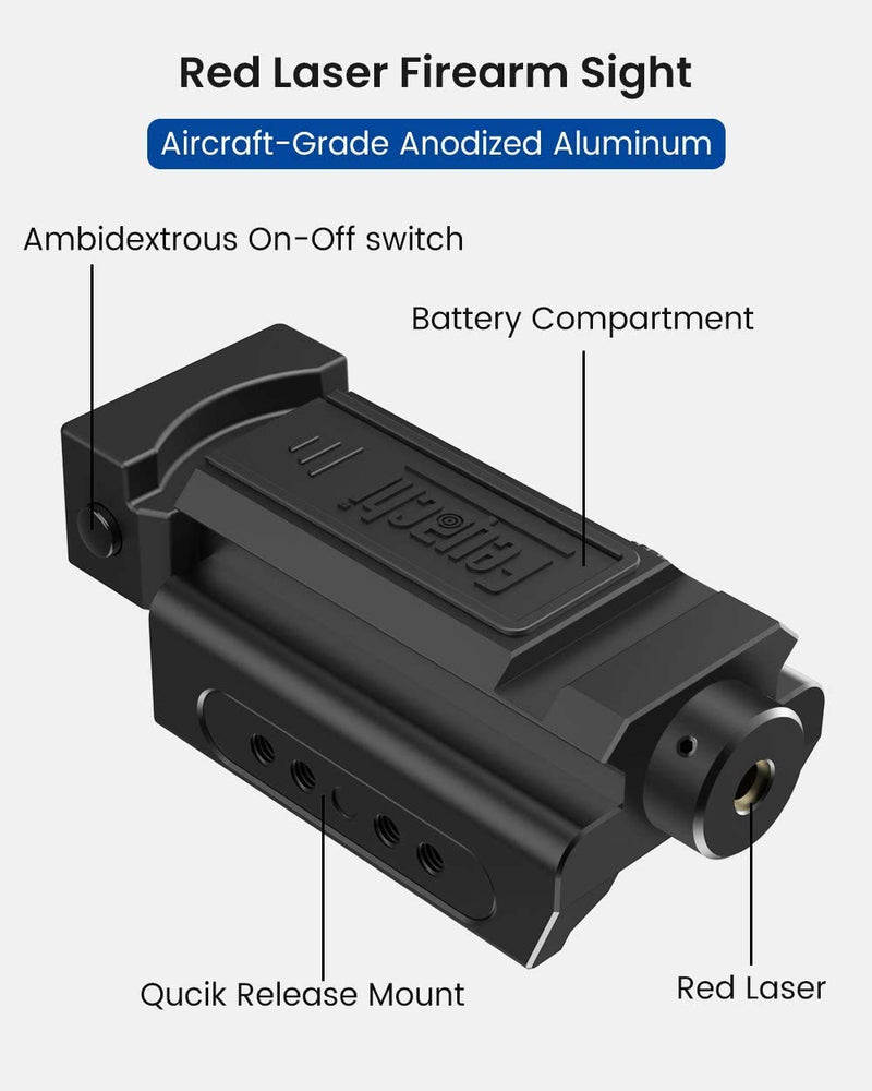 Feyachi PL-31 Laser Sight Compact Shockproof Red Dot Laser Sight with Picatinny Rail for Pistol Handgun Shotgun Rifle - NewNest Australia