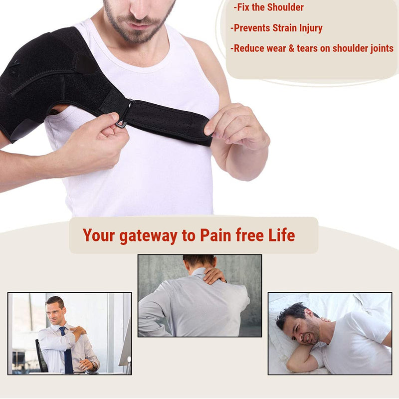 Spinegear Improved Rotator cuff Shoulder Support for Men & Women UK design Injury recovery strap for Right/Left Arm Shoulder brace for Pain Frozen Shoulder Dislocated Joint & Soreness One size - NewNest Australia