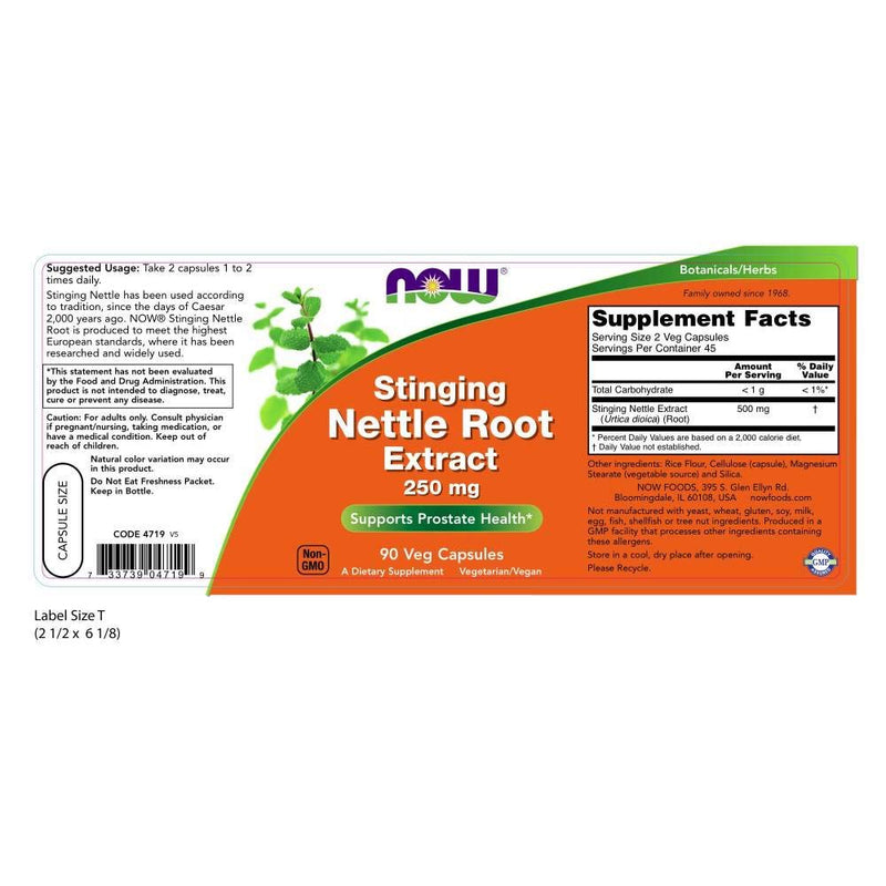 NOW Supplements, Stinging Nettle Root Extract (Urtica dioica) 250 mg, Supports Prostate Health*, 90 Veg Capsules - NewNest Australia