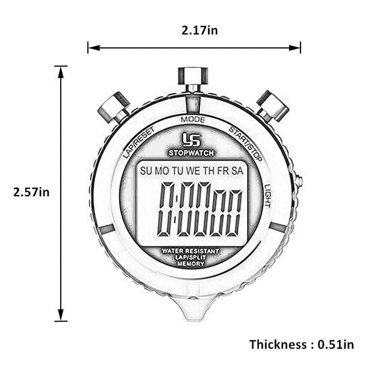 Rolilink Stopwatch,Metal Stop Watch for Sports Waterproof Stopwatches Timer for Sports and Competitions 2 Lap With Backlight-metal - NewNest Australia
