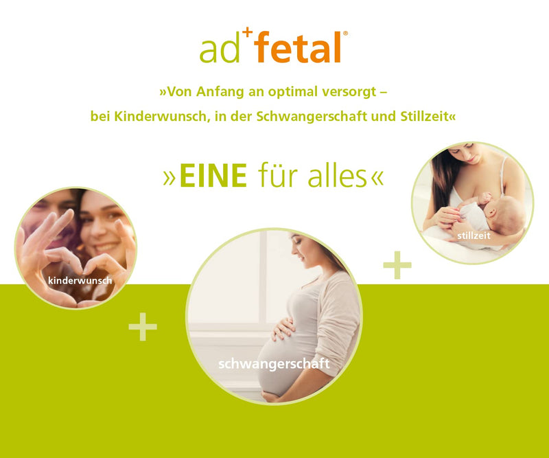 adfetal vegan prenatal - optimal care for those who want to have children, pregnancy and breastfeeding - folic acid, iodide, vitamin D, algae DHA - 90 soft capsules. + "From the desire to have children to the dream child" by Prof. Bühling - NewNest Australia