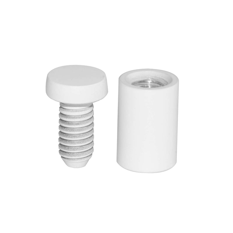 malleable,Sign Standoff 1/2" x 3/4",White Aluminum, for Acrylic,Glass,PVC,Glass Panel,Wood,Pack of 4 1/2" X 3/4" White - NewNest Australia