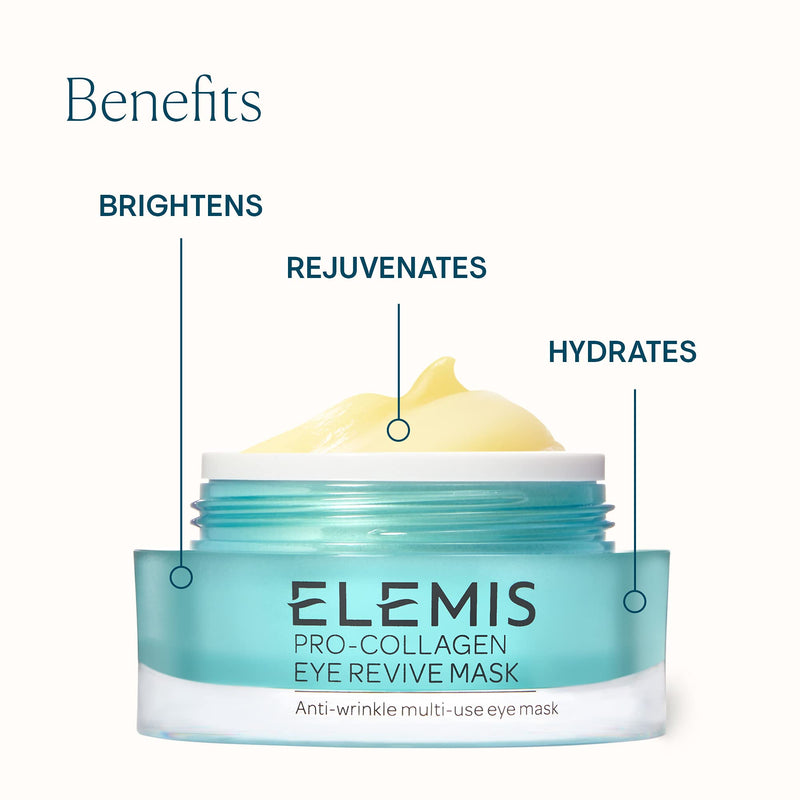 Elemis Pro-Collagen Eye Revive Mask, 3-in-1 Anti-Wrinkle Eye Cream for Dark Circles, Refreshing Eye Gel to Brighten, Hydrate and Rejuvenate, Moisturising Under Eye Cream with Hyaluronic Acid, 15 ml - NewNest Australia